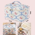 thumbnail image 2 of Large Makeup Bag for Women Girls, Quilted Cosmetic Bag, Floral Coquette Aesthetic Toiletry Bag, Flower Travel Make Up Organizer Bag, 2 of 7