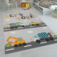 thumbnail image 5 of Kids Rug Non-Slip Play Mat with Construction Road in Grey, 5 of 5