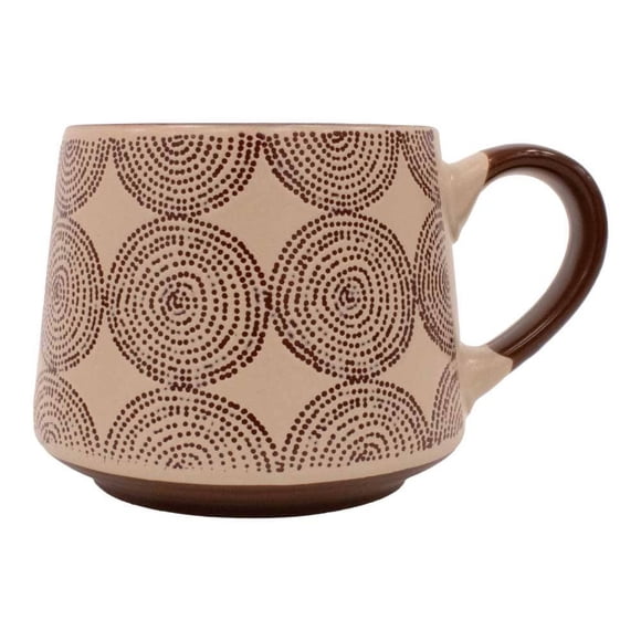 Taza Ancha Home Trends de Cerámica Diseño Círculos de Puntos 400 ml