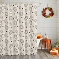 thumbnail image 2 of Shower Curtain 60"W x 72"L Autumn Thanksgiving Pumpkin Linen Texture Fabric Shower Curtains Set with Hooks Water Repellent Bathroom Curtains Machine Washable Bathroom Accessories, 2 of 6