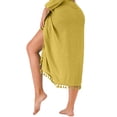 thumbnail image 4 of Womens Beach Cover Up Bikini Bathing Suit Swimsuit Swimwear Coverup Sarong Pareo Wraps Yellow One Size, 4 of 5