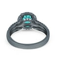 thumbnail image 5 of Halo Round Accent Dazzling Ring Black Tone Paraiba Tourmaline CZ 925 Sterling Silver Size 6, 5 of 8