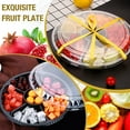 thumbnail image 4 of 10 Pcs Round Plastic Appetizer Tray with Lid,Divided Serving Tray, Disposable Food Storage Trays Containers, Plastic Tray Storage,Fruit Platter Vegetable Trays for Party and Buffet 10.4 Inch, 4 of 7