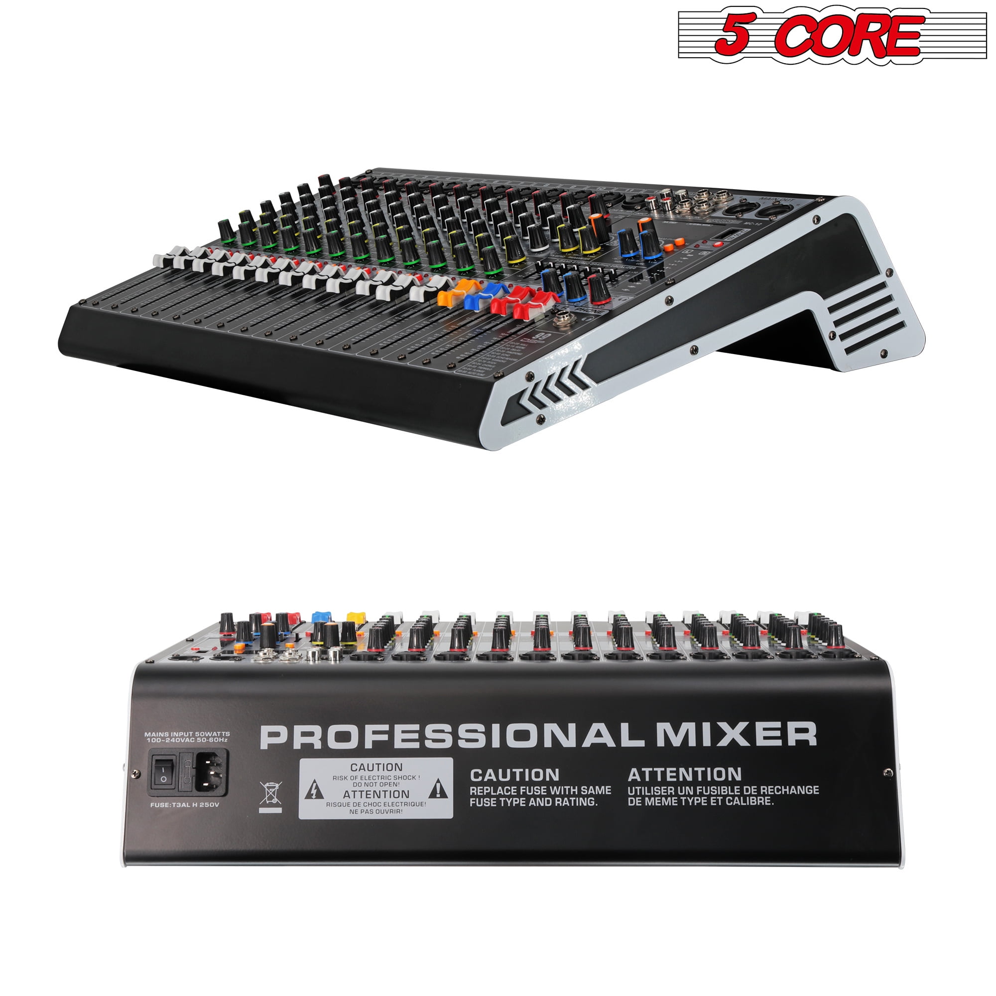 5 Core Audio Mixer 8 Channel DJ Equipment with Bluetooth USB