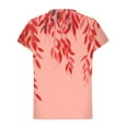 thumbnail image 4 of ZQUUVOU Womens 2025 T-Shirts Casual Printed Floral Short Sleeved V-Neck Tops(G-Pink,S), 4 of 5