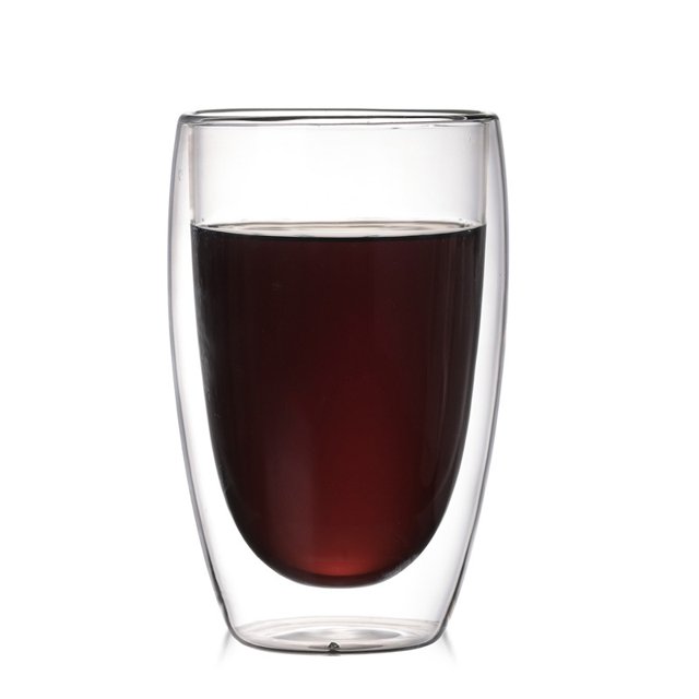 Tazas de café de vidrio, vasos aislados de 250 ml, vidrio aislante de doble pared, transparente, perfecto para café con leche, capuchino, chocolate, té y jugo oso de fresa Hogar
