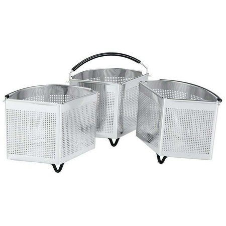 3-Piece Divided Steamer Basket for Pressure Cooker Compatible with