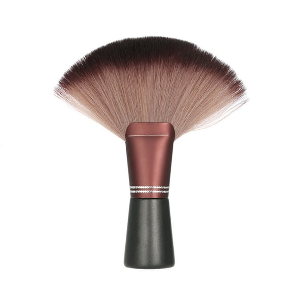 Anself Brosse de Cou Professionnelle en Forme d'Éventail pour Coiffeur - Poils en Fibre Douce, Manche en Bois, Design Noir et Brun - Doux pour la Peau, Outil Efficace pour Enlever les Cheveux et Débris pour Coiffeurs, Barbiers