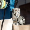 thumbnail image 3 of 20 Oz Paw Prints and Bones Coffee Tumbler Double Wall Insulated Stainless Steel Water Bottle | Metal Reusable Thermoses Flask with Cup Cap | Leak & Sweat Proof with Anti-Dust Lid, 3 of 7