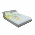 thumbnail image 3 of Ambesonne Floral Fitted Sheet & Pillow Sham Set, Flowers Bud Blossom Art, Twinxl, Yellow Brown Blue, 3 of 3