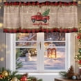 thumbnail image 5 of Christmas Truck Valance Curtain for Windows Pine Tree Snow Wooden Plaid Merry Christmas Curtain Valances Short Window Treatments Panels for Kitchen Bathroom Laundry Room Basement 56 x 16 Inch, 5 of 7