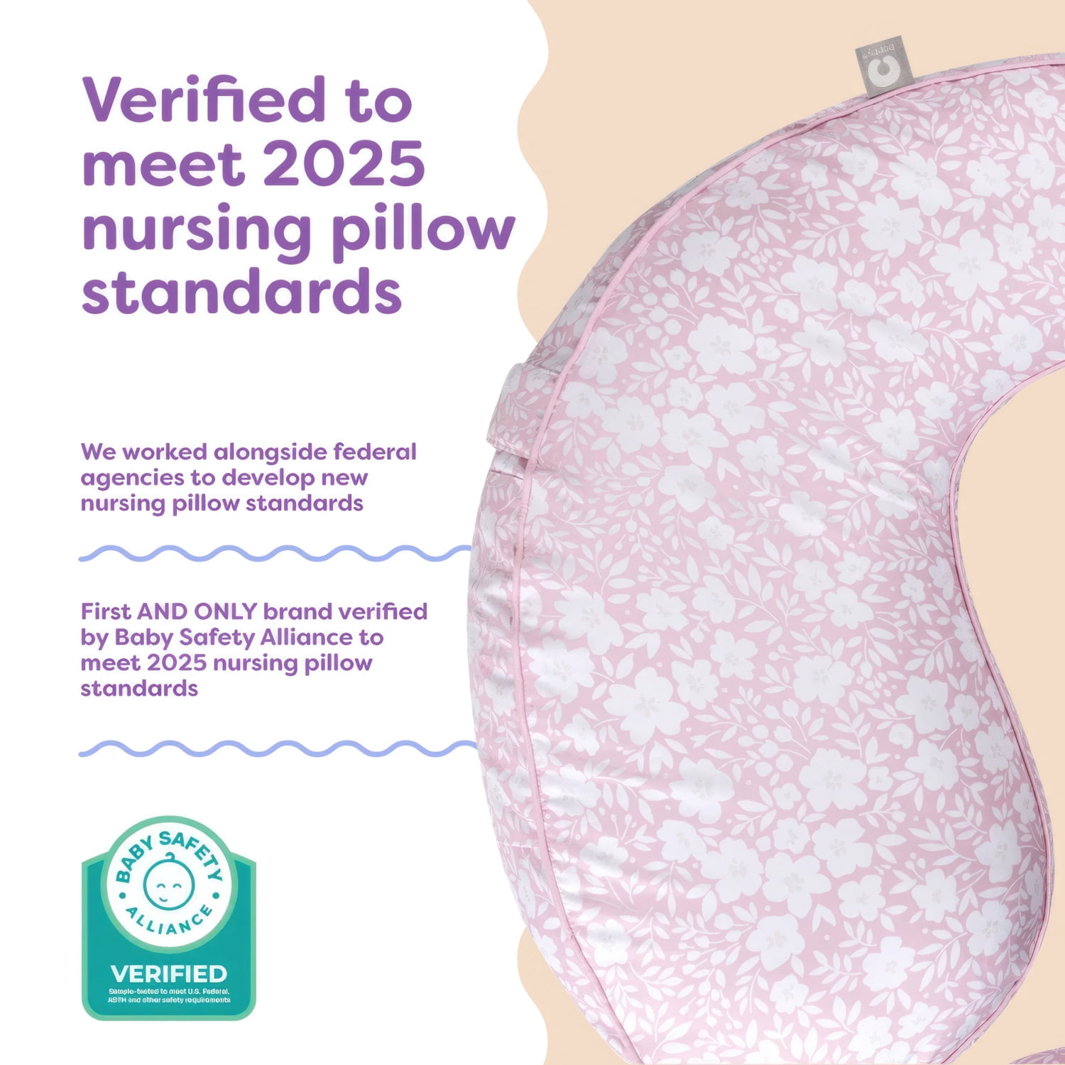 Boppy Uplift Nursing Pillow - Wedge Bottle & Breastfeeding Pillow to Reduce Spit-Up and Reflux Symptoms, with Body-Inclusive Opening And Adjustable Belt - Pink Frost Floral