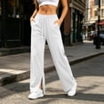 thumbnail image 6 of Ozmmyan 2026 Womens Wide Leg Sweatpants High Elastic Waist Side Split Cuff Casual Loose Fit Lounge Pants with Pockets, 6 of 8