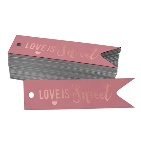 Inkdotpot Real Rose Gold Foil Love Is Sweet Wedding Tags Favor Hang Paper Tags 50 Pieces