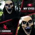 thumbnail image 6 of Haunted Hill Farm Life-Size 5.7 ft Animatronic Reaper, Indoor/Outdoor Halloween Decoration, Flashing Colorful Eyes, Poseable, Battery-Operated, HHRPR-6FLSA, 6 of 16