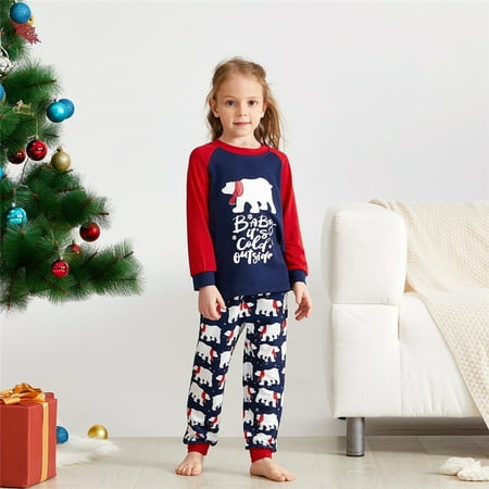 

Christmas Bear Print Pyjamas Xmas PJs Family Matching Adults Kids Nightwear Sleepwear Pajamas Gift Sets 2022 US