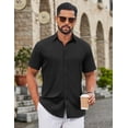 thumbnail image 2 of COOFANDY Button Down Shirt for Men Short Sleeve Casual Shirts Wrinkle-Resistant Stretch Modern Dress Shirt, 2 of 6