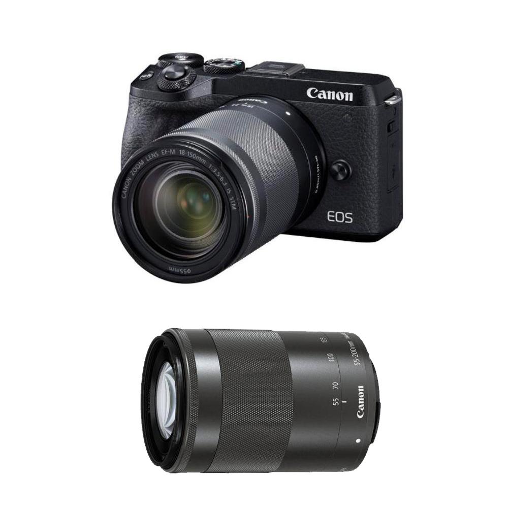 Canon EOS M6 Mark II Mirrorless Digital Camera and EVFDC2 Viewfinder