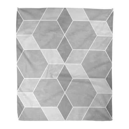 - SIDONKU Flannel Throw Blanket Rhombuses Hexagons Diamonds Lozenges Mosaic Flooring Ethnic Tiles Geometric Polygons Abstract Pattern 50x60 Inch Lightweight Cozy Plush Fluffy Warm Fuzzy Soft
