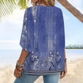 thumbnail image 6 of BODOAO Kimono Cardigans for Women,Casual Open Front 3/4 Sleeve Cardigan,Plus Size Lightweight Shawls Ruana Wraps Court Lock Spring and Solid Color Circle Short Sleeved Cardigan Casual Loose Top Blue L, 6 of 6