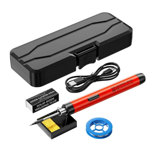 Soldador USB de calentamiento rápido, soldador eléctrico para temperatura constante Rojo
