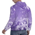 thumbnail image 6 of Pofeuu Snowflakes Print Mens Casual Hooded Collar Drawstring Hoodies Pullover Sweatshirts Casual Long Sleeve Shirts-Small, 6 of 7
