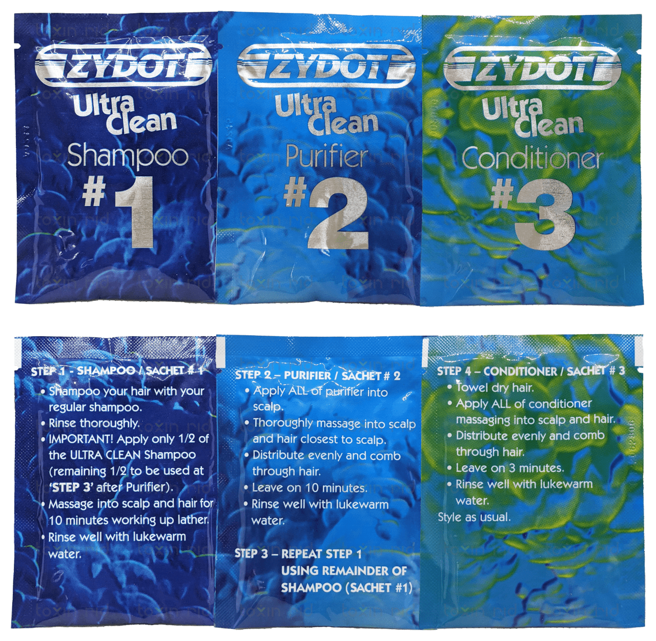 Zydot Ultra Clean - Detox Treatment Shampoo & Conditioner Bundle Kit (3 Treatments) | Clarifying Detox Shampoo to Cleanse Hair Test Follicle Toxin