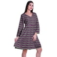 thumbnail image 3 of Moomaya Designer Printed Short Flared Dress Full Sleeve Velvet Tunic Dresses For Women, 3 of 7