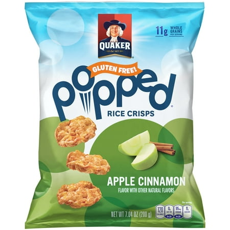 Quaker; Popped; Apple Cinnamon Rice Crisps, 7.04 oz. Bag