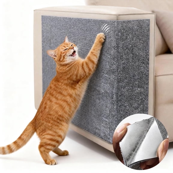 MK Gdledy Cat Scratch Furniture Protector, 40" x 16" Adhesive Cat Scratch Deterrent Pad for Couch, Wall & Cat Tower Protection 