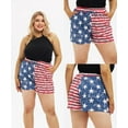 thumbnail image 3 of TIYOMI Plus Size Women's American Flag Shorts 2X 4th of July Shorts Pocketed Comfy Drawstring Shorts Elastic Waist Summer Beach Shorts 2XL 18W 20W, 3 of 4