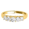 thumbnail image 3 of Diamond Wedding Band For Women 0.50 & 1.0 Carat Brilliant Round Lab Grown Diamond 5-Stone Engagement Ring Band In 14K Solid Rose Yellow White Gold, 3 of 5