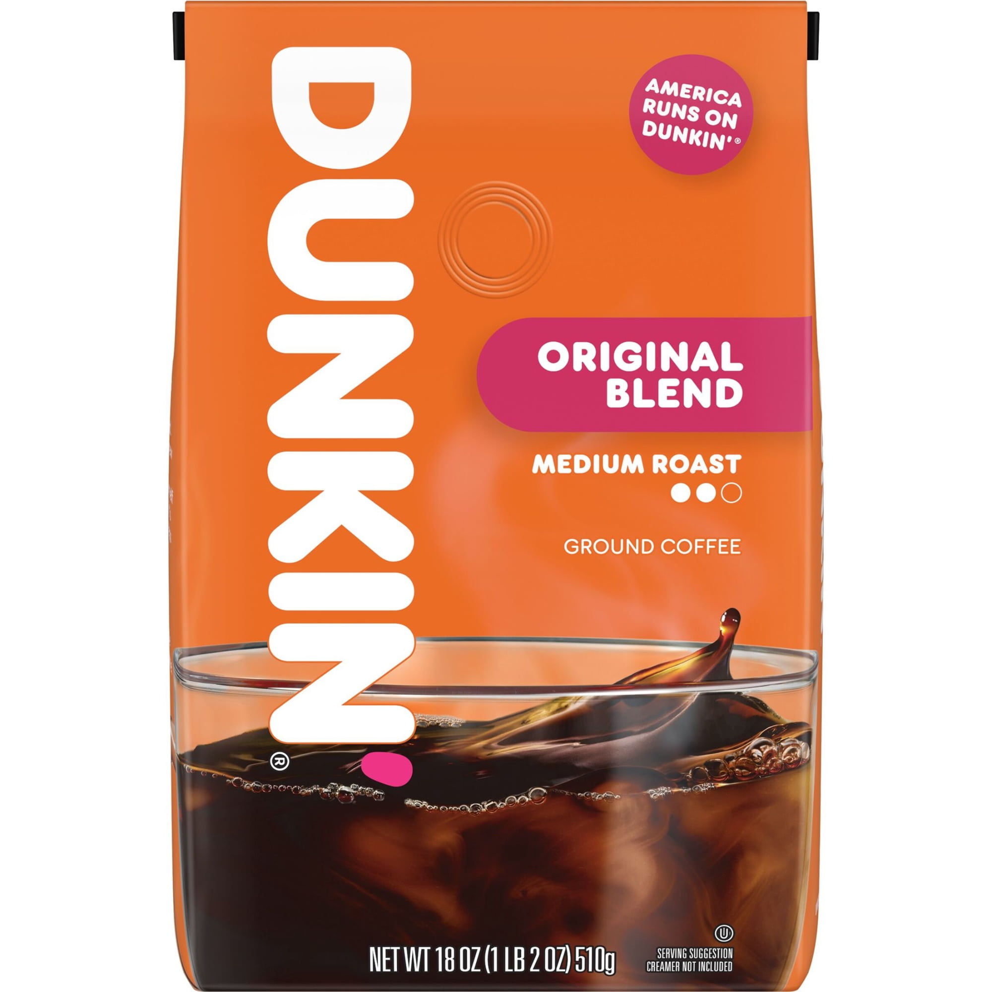 Dunkin’ Original Blend Medium Roast Ground Coffee, 18 oz Bag