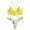 Yellow, variant on Plus size Swimsuits Women's Bikini Cut Flower Two Piece Swimsuit Pushups Swimwear Beachwear Red M(M)