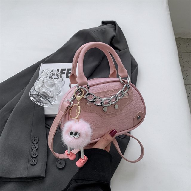 Bolso pequeño para mujer, tipo mensajero, combinable con todo, de verano, pequeño y redondo, portátil