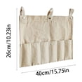 thumbnail image 3 of Beige Large Wall Hanging Cloth Pocket Organizer, No-Drill Storage Bag for Kitchen Bathroom Bedroom, Foldable Wall Mount Organizer for Toiletries Utensils, 15.7x10.2 Inches, 3 of 6