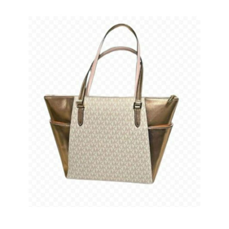 Michael Kors Women's Charlotte Large Signature Logo and Metallic