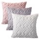 thumbnail image 2 of Nvzi 2 fundas de almohada geométricas con mechones bordados, clásicas y atemporales, fundas de almohada simples de color puro de 17,72 x 17,72 pulgadas (blancas), 2 of 5