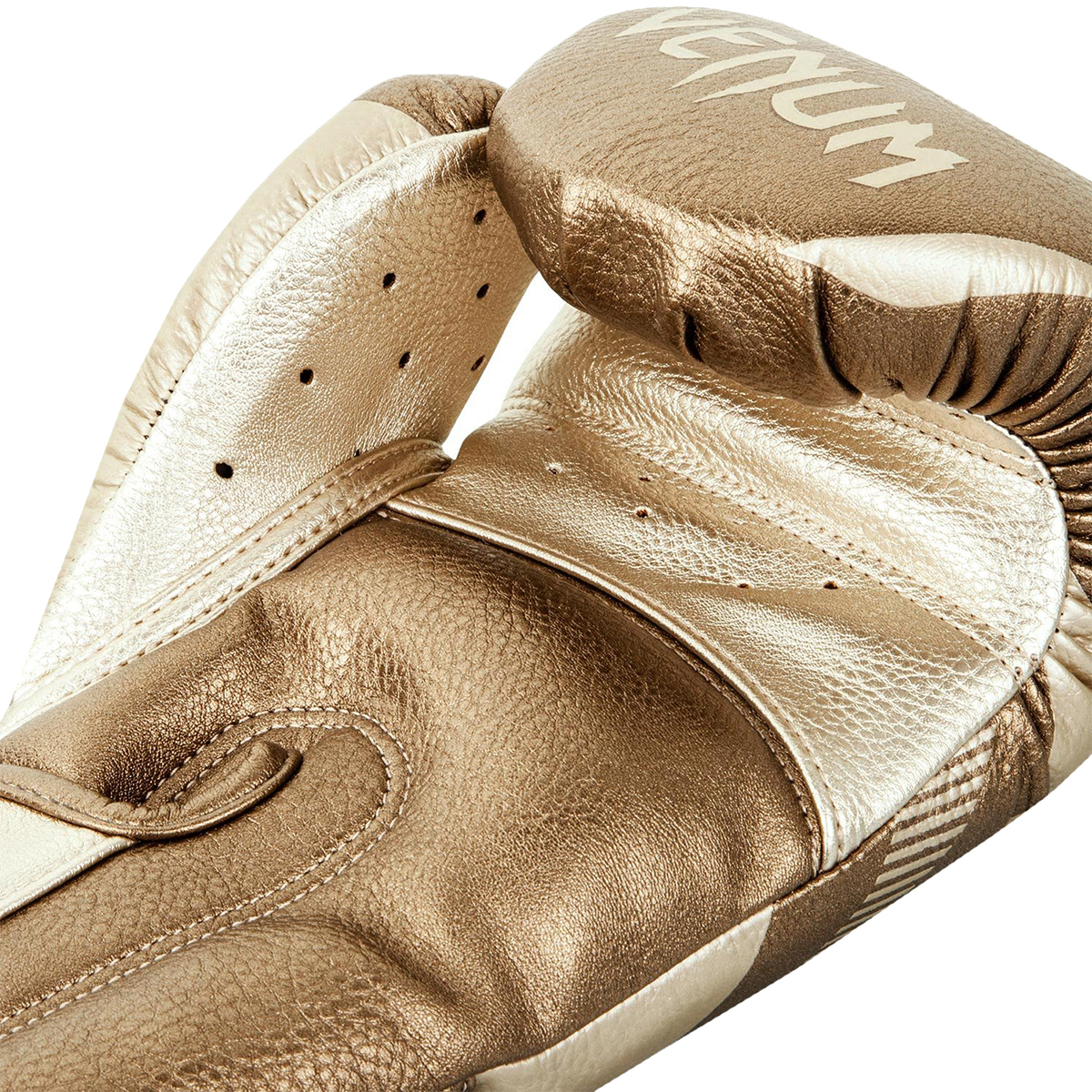 Venum Impact Hook and Loop Sparring Boxing Gloves - 16 oz. - Gold/Gold
