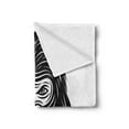 thumbnail image 2 of Gorilla Soft Flannel Fleece Blanket, Head of a Wild Creature Animal in Monochrome Style on a Plain Backdrop, Cozy Plush for Indoor and Outdoor Use, 50" x 70", Charcoal Grey and White, by Ambesonne, 2 of 5