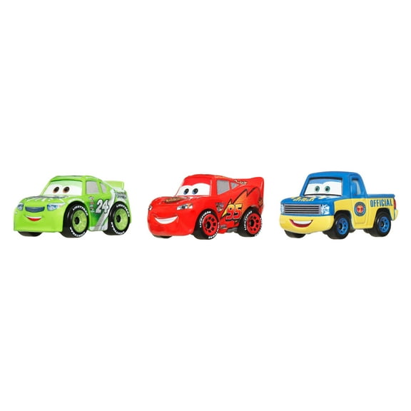 Disney and Pixar Cars Mini Racers 3-Pack, Set of 3 Toy Vehicles from the Franchise (Styles May Vary)