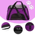 thumbnail image 4 of Yipa Soft Pet Carrier Airline Approved Soft Sided Pet Travel Carrying Handbag Under Seat Compatibility, Perfect for Cats and Small Dogs Breathable 4-Windows Design Purple Large Size, 4 of 6