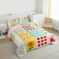 thumbnail image 3 of jejeloiu Colorful Bowtie Cute Daisy Queen Comforter Set,Kawaii Cherry Strawberry Bedding Comforter Set For Girls Teens Reversible 3-Piece, 3 of 8