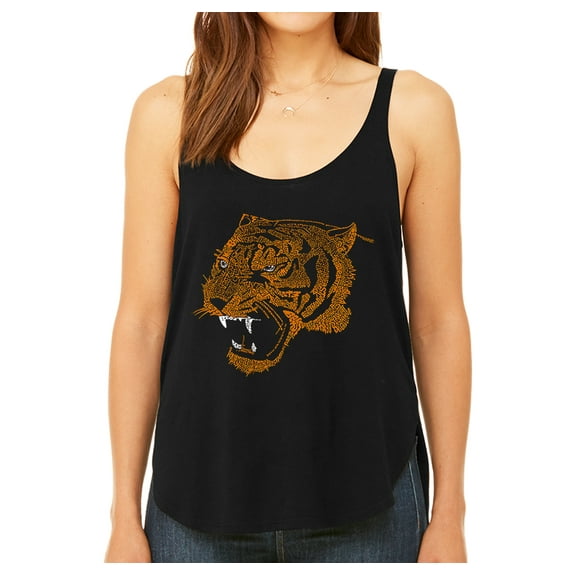 LA Pop Art Women's Premium Word Art Flowy Tank Top - Beast Mode