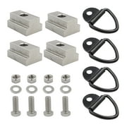 4 Sets Groove Ring Bolts Trailer Tie down Anchor Rings Heavy Duty Truck Bed Downs Anchors Hook