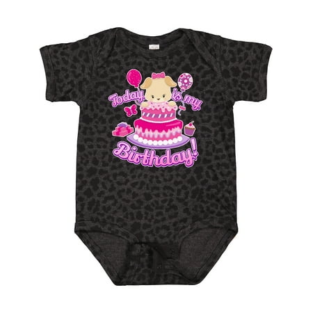 

Inktastic Today is My Birthday Puppy (pink) Gift Baby Girl Bodysuit