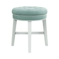 thumbnail image 3 of Hillsdale Furniture Sophia Tufted Upholstered Backless Vanity Stool, Spa Blue, 3 of 14