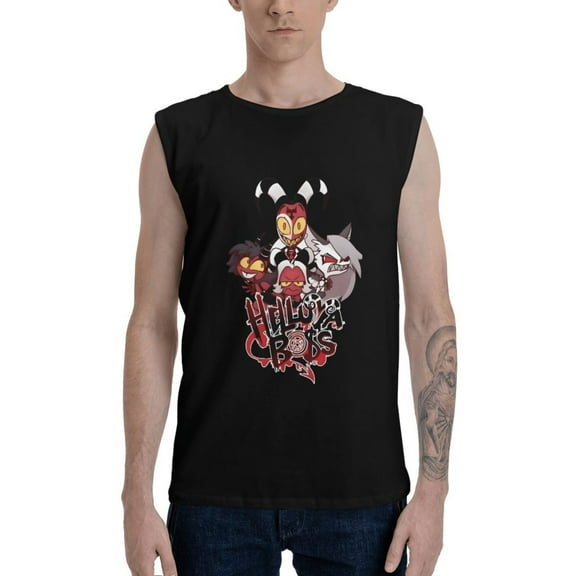 Helluva Boss Vibrant Men's Tank Top Muscle Workout Gym Sleeveless Shirts Black Large