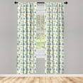 thumbnail image 3 of Ambesonne Christmas Curtains, Trees and Presents, Pair of 28"x84", Sky Blue Yellow Green, 3 of 5