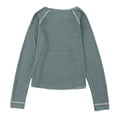 thumbnail image 5 of YUGYXL Womens Tops Long Sleeve Shirts Waffle Knit Top Crew Neck Fashion Casual T Shirts Loose Shirts Basic Tee Green S, 5 of 9